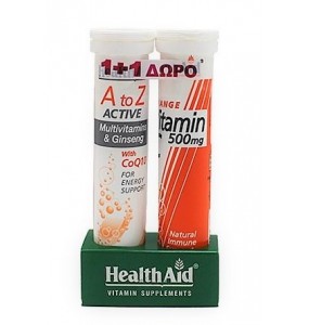 Health Aid Promo Pack Α to Z Active Multivitamins & Ginseng with CoQ10 με Δώρο Vitamin C 1000mg (20+20 tabs)