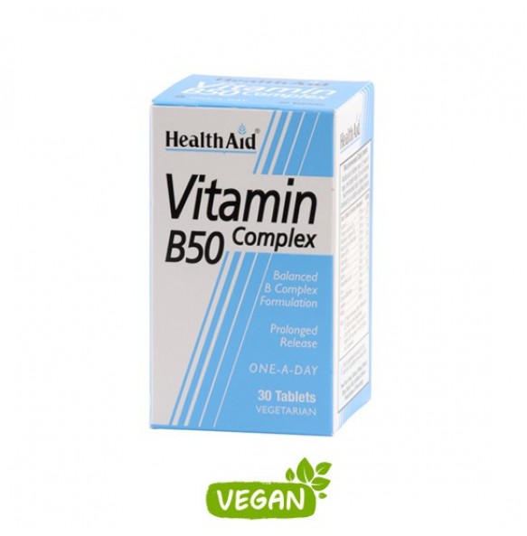 HEALTH AID VITAMIN B50 COMPLEX 30 TABS